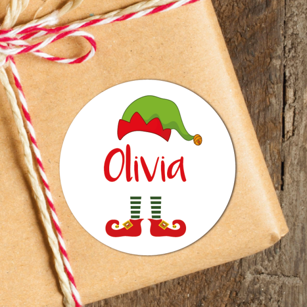 24 Personalised Christmas Stickers Elf